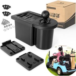 image10L0L Golf Cart Ball Washer and Club Cleaner Kit Detachable Golf Club Head and Ball Washer Golf Cleaner for EZGO Club Car YamahaBlack