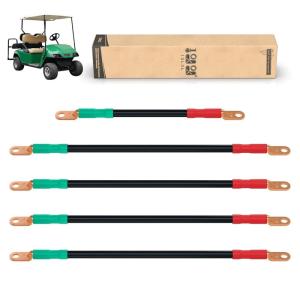 image10L0L Golf Cart Battery Cable Set for Yamaha G22 48V  4 Gauge 5Piece Golf Cart Battery Cable Wiring Harness with UltraLong Pure Copper LugsStyleA