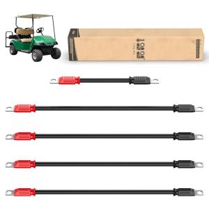 image10L0L Golf Cart Battery Cable Set for Yamaha G22 48V  4 Gauge 5Piece Golf Cart Battery Cable Wiring Harness with UltraLong Pure Copper LugsStyleB