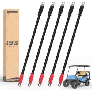 image10L0L Golf Cart Battery Cables 4 Gauge for Yamaha G2 G8 G9 36V Golf Cart Club Car DS 95 48V Club Car DS 1981 36V Welding Battery Pure Copper Flexible Cable with Terminal ConnectorStyleB