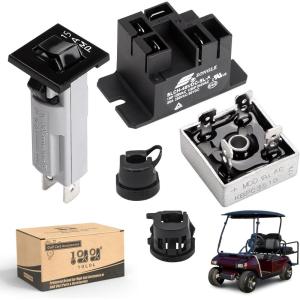 image10L0L Golf Cart Battery Charger Repair Kit for Club Car 48V PowerDrive 2OEM 22110 Include 30A Relay Diode Rectifier and Circuit Breaker
