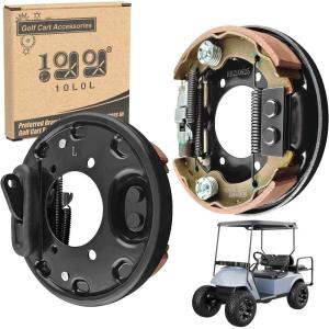 image10L0L Golf Cart Brake Assembly with Brake Shoes 2 PCS for EZGO TXT PDS Medalist 1996up for Yamaha G14 G16 G19 G20 G21 G22 Driver and Passenger Side OEM70998G02 70998G01