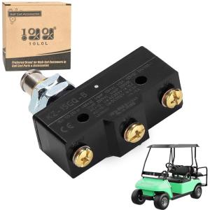 image10L0L Golf Cart Brake Light Micro Switch for Club Car 1981up and EZGO 1971up 3 Terminal Plunger Style OEM 1011439 12374G1 13141G1 A5470