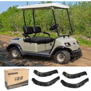 image10L0L Golf Cart Fender Flares for Yamaha G14 G16 G19 G20 G22  Standard Front and Rear Golf Cart Mud Flaps WStainless Steel Screws Hardware Not For Modified Carts Bodies