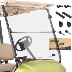image10L0L Golf Cart Foldable Windshield 316quot 5MM Thicken Only for 20072016 Yamaha DriveG29 Fits 1quot1quot Struts Rail Front Folding Acrylic Windshield Replacement Included Mounting Hardware  TintedClear