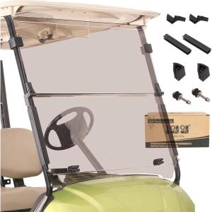 image10L0L Golf Cart Foldable Windshield 316quot 5MM Thicken Only for 20072016 Yamaha DriveG29 Fits 1quot1quot Struts Rail Front Folding Acrylic Windshield Replacement Included Mounting Hardware  TintedTinted