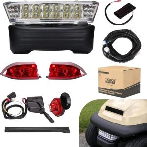 image10L0L Golf Cart Headlight Kit 12V for Club Car Precedent GampampE 2004 UP Golf Cart Street Legal Light Kit with Tail Light HarnessTurn Signals Hazard Flasher Horn and Brake