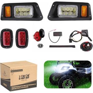 image10L0L Golf Cart Light KIT12V Fits Yamaha G14 G16 G19 G22 Complete Light Kit Headlight and Taillights with Brake HazardHorn and Turn Signal Upgrade Kit