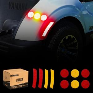 image10L0L Golf Cart Self Adhesive Reflective Sticker Safety Warning Tapes Diamond Grade Waterproofs Night Visibility Arrow Shaped Adhesive Decals for Club Car Yamaha EZGODots