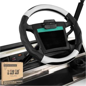 image10L0L Golf Cart Steering Wheel Cover for Yamaha G29 ampamp Club Car DS Precedent  14quot Premium Leather AntiSlip Grip  UVResistant ampamp Easy InstallationBlack  White