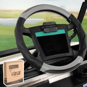 image10L0L Golf Cart Steering Wheel Cover for Yamaha G29 ampamp Club Car DS Precedent  14quot Premium Leather AntiSlip Grip  UVResistant ampamp Easy InstallationBlack  Gray