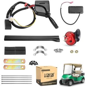 image10L0L Golf Cart Turn Signal Kit for Yamaha Club Car EZGO with 9pin Plug Wiring Harness Input Voltage 12V Golf Cart Blinker Kit Included Horn Brake Pad Hazard Light Switch