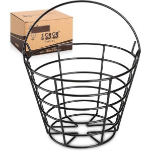 image10L0L Metal Range Golf Ball Baskets with Handle Golf Ball Storage Bucket Holds 50 Balls Each GolfBalls Not IncludedBlack