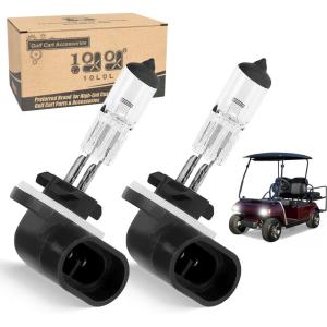 imageGolf Cart Headlight Bulb 12V 37W Super Bright Halogen Headlight Bulb for EZGO 1994up Club Car DS 1999up Club Car Precedent 2004up 2 Pack