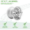 image10L0L 10 Inch Golf Cart Wheel Hubs 4Pack with SS Center Caps  For Yamaha Club Car EZGO  10x7 4  1016 Bolt Pattern 25mm Offset  Durable Powder Coated Aluminum Wheels Overall BlackSilvery White