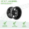image10L0L 10 Inch Golf Cart Wheel Hubs 4Pack with SS Center Caps  For Yamaha Club Car EZGO  10x7 4  1016 Bolt Pattern 25mm Offset  Durable Powder Coated Aluminum Wheels Overall BlackOverall Black