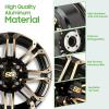 image10L0L 12 Inch Golf Cart Wheel Hubs 4Pack with SS Center Caps  For Yamaha Club Car EZGO  12x7 4  1016 Bolt Pattern 25mm Offset  Durable Powder Coated Aluminum Wheels Overall BlackGolden