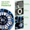 image10L0L 12 Inch Golf Cart Wheel Hubs 4Pack with SS Center Caps  For Yamaha Club Car EZGO  12x7 4  1016 Bolt Pattern 25mm Offset  Durable Powder Coated Aluminum Wheels Overall BlackBlue