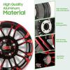 image10L0L 12 Inch Golf Cart Wheel Hubs 4Pack with SS Center Caps  For Yamaha Club Car EZGO  12x7 4  1016 Bolt Pattern 25mm Offset  Durable Powder Coated Aluminum Wheels Overall BlackRed