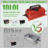 image10L0L 15 Amp 48 Volt Golf Cart Charger for Club Car DS Precedent Smart Golf Cart Battery Charger 3 Battery Types Support Battery Repair Automatic Power Recharge IP67 WaterproofRed