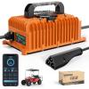 image10L0L 15 Amp 48 Volt Golf Cart Charger for Club Car DS Precedent Smart Golf Cart Battery Charger 3 Battery Types Support Battery Repair Automatic Power Recharge IP67 WaterproofOrange