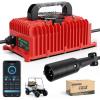 image10L0L 15 Amp 48 Volt Golf Cart Charger for Club Car DS Precedent Smart Golf Cart Battery Charger 3 Battery Types Support Battery Repair Automatic Power Recharge IP67 WaterproofRed