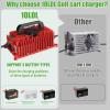 image10L0L 15 Amp 48 Volt Golf Cart Charger for Club Car DS Precedent Smart Golf Cart Battery Charger 3 Battery Types Support Battery Repair Automatic Power Recharge IP67 WaterproofRed