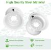 image10L0L 4 Pack 10quot White Steel Golf Cart Wheel Fits Yamaha Club Car EZGO Cushman Centered and 4x1016mm Bolt Pattern10x7  Centered