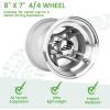 image10L0L 8 Inch Golf Cart Wheel Hubs 4Pack with SS Center Caps  For Yamaha Club Car EZGO  7x8 4  1016 Bolt Pattern 27mm Offset  Durable Powder Coated Aluminum Wheels  Silvery WhiteSilvery White