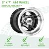 image10L0L 8 Inch Golf Cart Wheel Hubs 4Pack with SS Center Caps  For Yamaha Club Car EZGO  7x8 4  1016 Bolt Pattern 27mm Offset  Durable Powder Coated Aluminum Wheels  Silvery WhiteGlossy Black