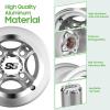 image10L0L 8 Inch Golf Cart Wheel Hubs 4Pack with SS Center Caps  For Yamaha Club Car EZGO  7x8 4  1016 Bolt Pattern 27mm Offset  Durable Powder Coated Aluminum Wheels  Silvery WhiteSilvery White