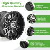image10L0L 8quot10quot12quot14quot Golf Cart Aluminum Wheels  Upgrade Set of 4 with SS Center Caps  Lightweight Durable Design for Enhanced Handling ampamp Custom Style Machined Black SilverHT042Machined Black Milled Rivets
