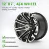 image10L0L 8quot10quot12quot14quot Golf Cart Aluminum Wheels  Upgrade Set of 4 with SS Center Caps  Lightweight Durable Design for Enhanced Handling ampamp Custom Style Machined Black SilverHT036black