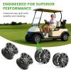 image10L0L 8quot10quot12quot14quot Golf Cart Aluminum Wheels  Upgrade Set of 4 with SS Center Caps  Lightweight Durable Design for Enhanced Handling ampamp Custom Style Machined Black SilverHT036Machined Black