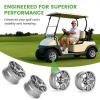 image10L0L 8quot10quot12quot14quot Golf Cart Aluminum Wheels  Upgrade Set of 4 with SS Center Caps  Lightweight Durable Design for Enhanced Handling ampamp Custom Style Machined Black SilverHT052Gloss Gray Full