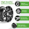image10L0L 8quot10quot12quot14quot Golf Cart Aluminum Wheels  Upgrade Set of 4 with SS Center Caps  Lightweight Durable Design for Enhanced Handling ampamp Custom Style Machined Black SilverHT052Gloss Black Full