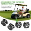image10L0L 8quot10quot12quot14quot Golf Cart Aluminum Wheels  Upgrade Set of 4 with SS Center Caps  Lightweight Durable Design for Enhanced Handling ampamp Custom Style Machined Black SilverHT052Gloss Black Full