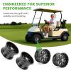 image10L0L 8quot10quot12quot14quot Golf Cart Aluminum Wheels  Upgrade Set of 4 with SS Center Caps  Lightweight Durable Design for Enhanced Handling ampamp Custom Style Machined Black SilverHT042Machined Black Milled Rivets