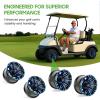 image10L0L 8quot10quot12quot14quot Golf Cart Aluminum Wheels  Upgrade Set of 4 with SS Center Caps  Lightweight Durable Design for Enhanced Handling ampamp Custom Style Machined Black SilverHT036Oceanic Gloss Blue Elite Finish