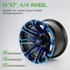 image10L0L 8quot10quot12quot14quot Golf Cart Aluminum Wheels  Upgrade Set of 4 with SS Center Caps  Lightweight Durable Design for Enhanced Handling ampamp Custom Style Machined Black SilverHT036Oceanic Gloss Blue Elite Finish