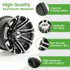 image10L0L 8quot10quot12quot14quot Golf Cart Aluminum Wheels  Upgrade Set of 4 with SS Center Caps  Lightweight Durable Design for Enhanced Handling ampamp Custom Style Machined Black SilverHT036Machined Black