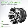 image10L0L 8quot10quot12quot14quot Golf Cart Aluminum Wheels  Upgrade Set of 4 with SS Center Caps  Lightweight Durable Design for Enhanced Handling ampamp Custom Style Machined Black SilverMA050Gloss Black Full