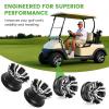 image10L0L 8quot10quot12quot14quot Golf Cart Aluminum Wheels  Upgrade Set of 4 with SS Center Caps  Lightweight Durable Design for Enhanced Handling ampamp Custom Style Machined Black SilverMA050Gloss Black Full