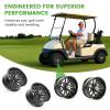 image10L0L 8quot10quot12quot14quot Golf Cart Aluminum Wheels  Upgrade Set of 4 with SS Center Caps  Lightweight Durable Design for Enhanced Handling ampamp Custom Style Machined Black SilverHT058Machined Black Milled Rivets