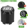 image10L0L Universal Golf Cart SS Wheel Center Cap Cover for Yamaha EZGO Club Car 4 PCS ChromeBlack