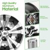 imageUniversal Aluminum 12quot Five spoke Wheels Set of 4 with SS Center Caps Golf Cart Accessories Lightweight Machined Black Silver For EZGO For Club Car For Yamaha