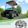 imageUniversal Aluminum 14quot Five Spoke Wheels Set of 4 with SS Center Caps Golf Cart Accessories Lightweight Machined Grey For EZGO For Club Car For Yamaha