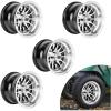 image10L0L 10 Inch Golf Cart Wheel Hubs 4Pack with SS Center Caps  For Yamaha Club Car EZGO  10x7 4  1016 Bolt Pattern 25mm Offset  Durable Powder Coated Aluminum Wheels Overall BlackSurface Black