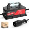 image10L0L 15 AMP 48 Volt Golf Cart Charger for Club Car DS and Precedent with 3Pin Round Plug Lightweight Smart Charging for Lead Acid Batteries AutoShut Off Protection  BlackRedBlack