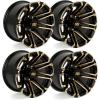 image10L0L 8quot10quot12quot14quot Golf Cart Aluminum Wheels  Upgrade Set of 4 with SS Center Caps  Lightweight Durable Design for Enhanced Handling ampamp Custom Style Machined Black SilverHT036 Aurum Gold Luxury Painted
